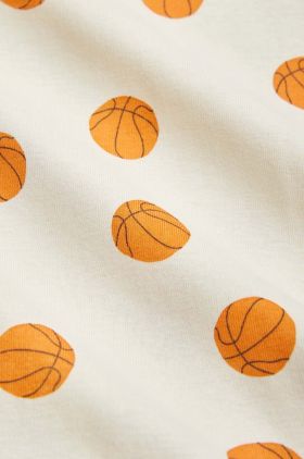 Mini Rodini tricou de bumbac pentru copii Basketball culoarea alb, cu model