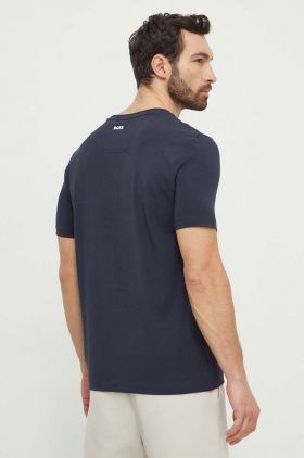 BOSS Green tricou bărbați, culoarea bleumarin, cu imprimeu 50513010