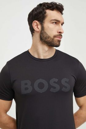 BOSS Green tricou bărbați, culoarea negru, cu imprimeu 50517911