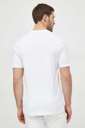 BOSS tricou din bumbac bărbați, culoarea alb, cu imprimeu 50512110