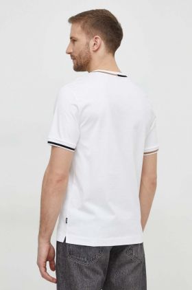 BOSS tricou din bumbac bărbați, culoarea alb, cu imprimeu 50513364