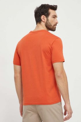 Napapijri tricou din bumbac barbati, culoarea portocaliu, neted