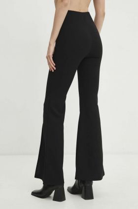 Answear Lab pantaloni femei, culoarea negru, evazati, high waist