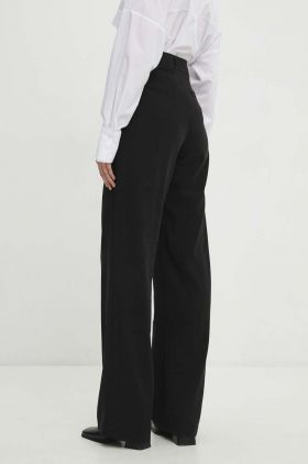 Answear Lab pantaloni femei, culoarea negru, lat, high waist