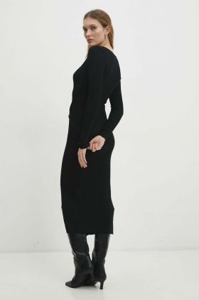 Answear Lab rochie culoarea negru, midi, mulata