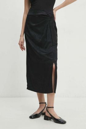 Answear Lab fusta culoarea negru, midi, drept