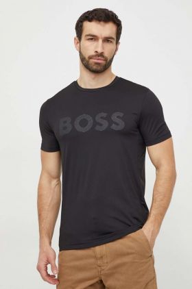 BOSS Green tricou bărbați, culoarea negru, cu imprimeu 50517911