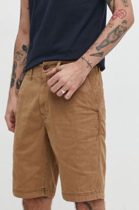 Superdry pantaloni scurti barbati, culoarea maro