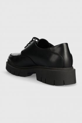 HUGO pantofi de piele Denzel barbati, culoarea negru, 50517228