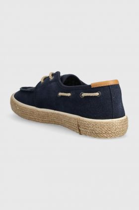 Pepe Jeans espadrile din piele intoarsa PMS10325 culoarea albastru marin, PORT COAST