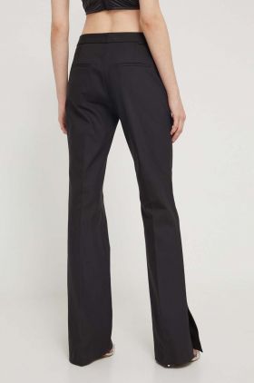 HUGO pantaloni femei, culoarea negru, drept, high waist 50510436