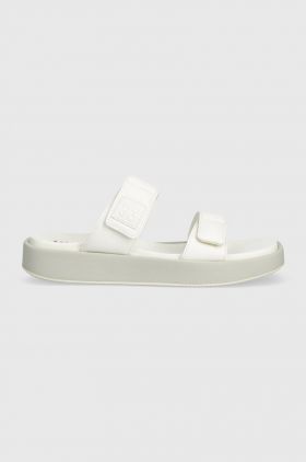 HUGO papuci Emma femei, culoarea alb, cu platforma, 50517329