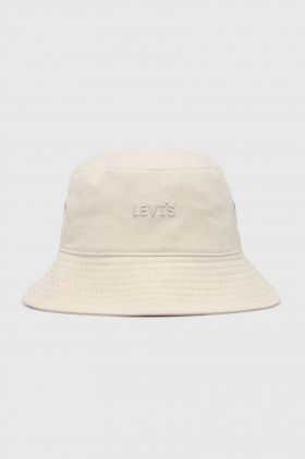 Levi's palarie din bumbac culoarea bej, bumbac