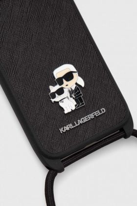 Karl Lagerfeld Husă pentru telefon iPhone 15 Plus / 14 Plus 6.7" culoarea negru