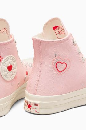 Converse teniși Chuck 70 Y2K Heart culoarea roz, A09113C