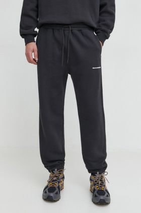 Abercrombie & Fitch pantaloni de trening culoarea negru, neted