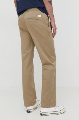 Hollister Co. pantaloni barbati, culoarea bej, drept
