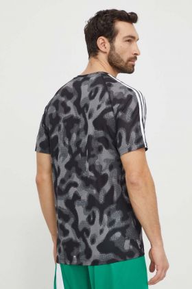 adidas Performance tricou de alergare Own the Run culoarea gri, cu imprimeu IK4979