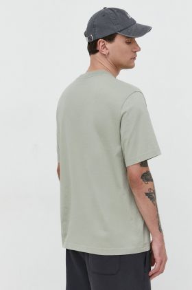 Abercrombie & Fitch tricou din bumbac barbati, culoarea verde, neted