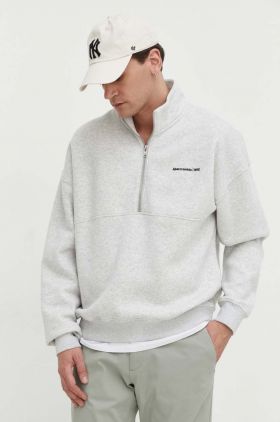 Abercrombie & Fitch bluza barbati, culoarea gri, melanj