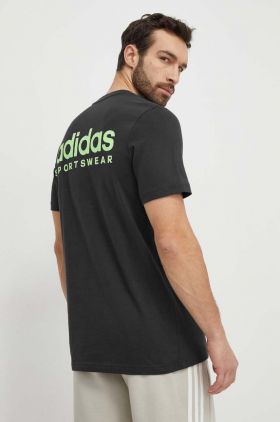 adidas tricou din bumbac bărbați, culoarea gri, cu imprimeu IX4452