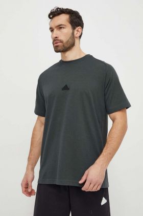 adidas tricou Z.N.E bărbați, culoarea verde, cu imprimeu  IS8358