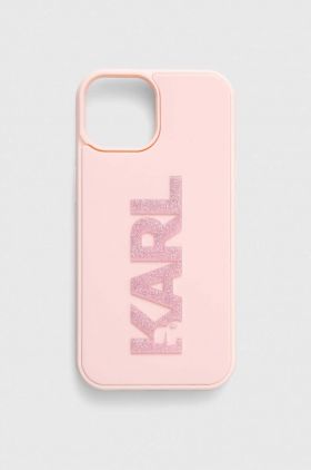 Karl Lagerfeld Husă pentru telefon iPhone 15 / 14 / 13 6.1" culoarea roz