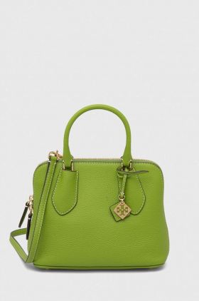 Tory Burch poseta de piele culoarea verde