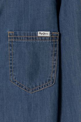 Pepe Jeans camasa de bumbac pentru copii PORTEZ JR culoarea albastru marin