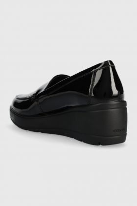 Geox mocasini D ILDE femei, culoarea negru, toc pana, D36RAB 000HH C9999