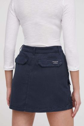 Pepe Jeans fusta culoarea albastru marin, mini, drept