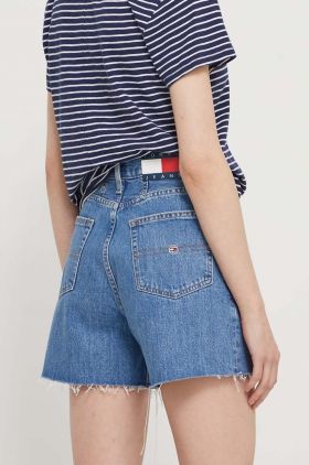 Tommy Jeans pantaloni scurți femei, uni, high waist DW0DW17646