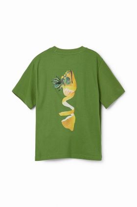 Desigual tricou de bumbac pentru copii culoarea verde, cu imprimeu