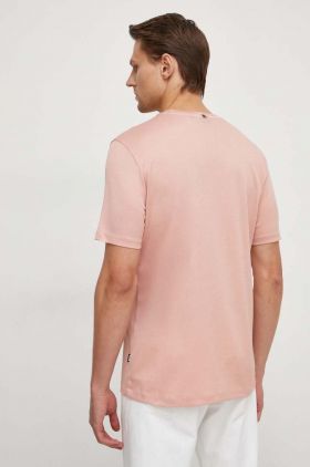 BOSS tricou din bumbac bărbați, culoarea roz, uni 50511595