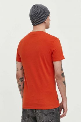 Superdry tricou din bumbac barbati, culoarea portocaliu, neted