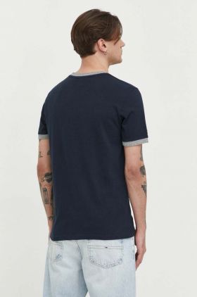 Superdry tricou din bumbac barbati, culoarea albastru marin, cu imprimeu