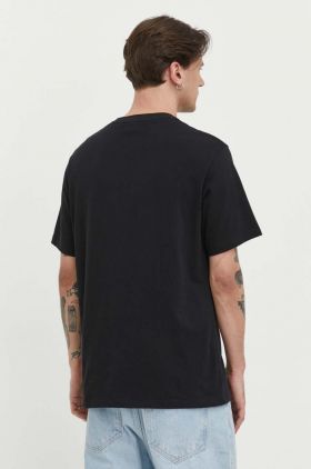 Superdry tricou din bumbac barbati, culoarea negru, cu imprimeu