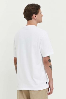 Superdry tricou din bumbac barbati, culoarea alb, cu imprimeu