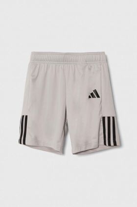 adidas pantaloni scurti copii culoarea gri, talie reglabila