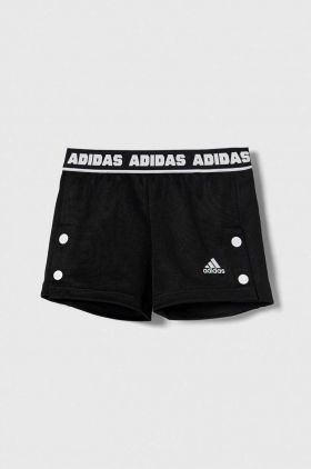 adidas pantaloni scurti copii culoarea negru, neted