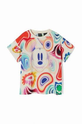 Desigual tricou de bumbac pentru copii culoarea alb