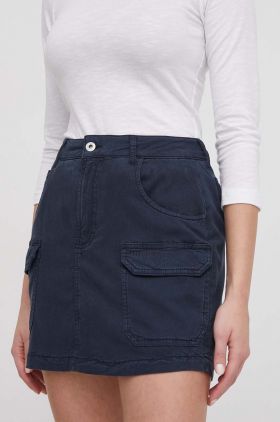 Pepe Jeans fusta culoarea albastru marin, mini, drept