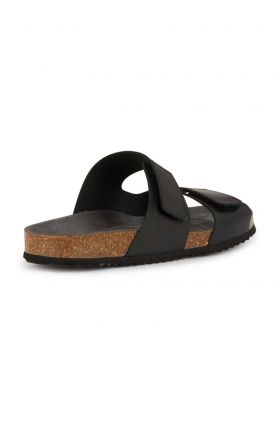 Geox slapi de piele U SANDAL GHITA barbati, culoarea negru, U359VA 00043 C9999