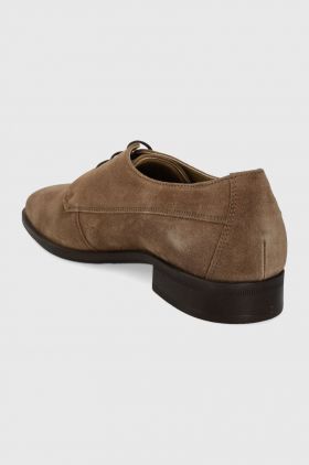 BOSS pantofi de piele intoarsa Colby barbati, culoarea bej, 50516599