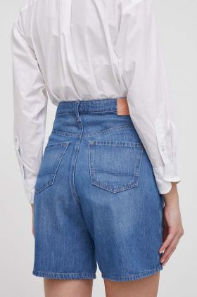 Pepe Jeans pantaloni scurti jeans femei, neted, high waist