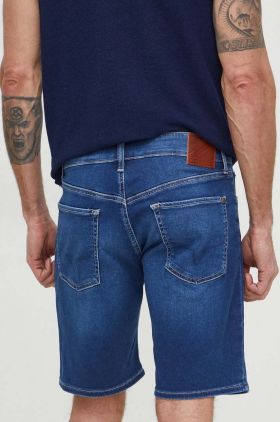 Pepe Jeans pantaloni scurti jeans barbati, culoarea albastru marin