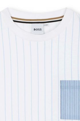 BOSS tricou de bumbac pentru copii culoarea alb, modelator