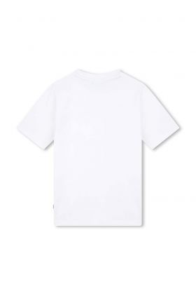 BOSS tricou de bumbac pentru copii culoarea alb, cu imprimeu