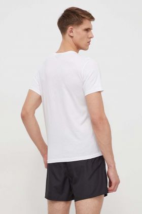 Emporio Armani Underwear tricou de plajă din bumbac culoarea alb, cu imprimeu