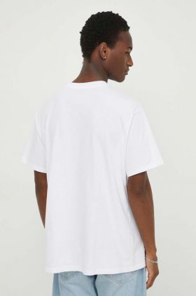 Levi's tricou din bumbac barbati, culoarea alb, cu imprimeu